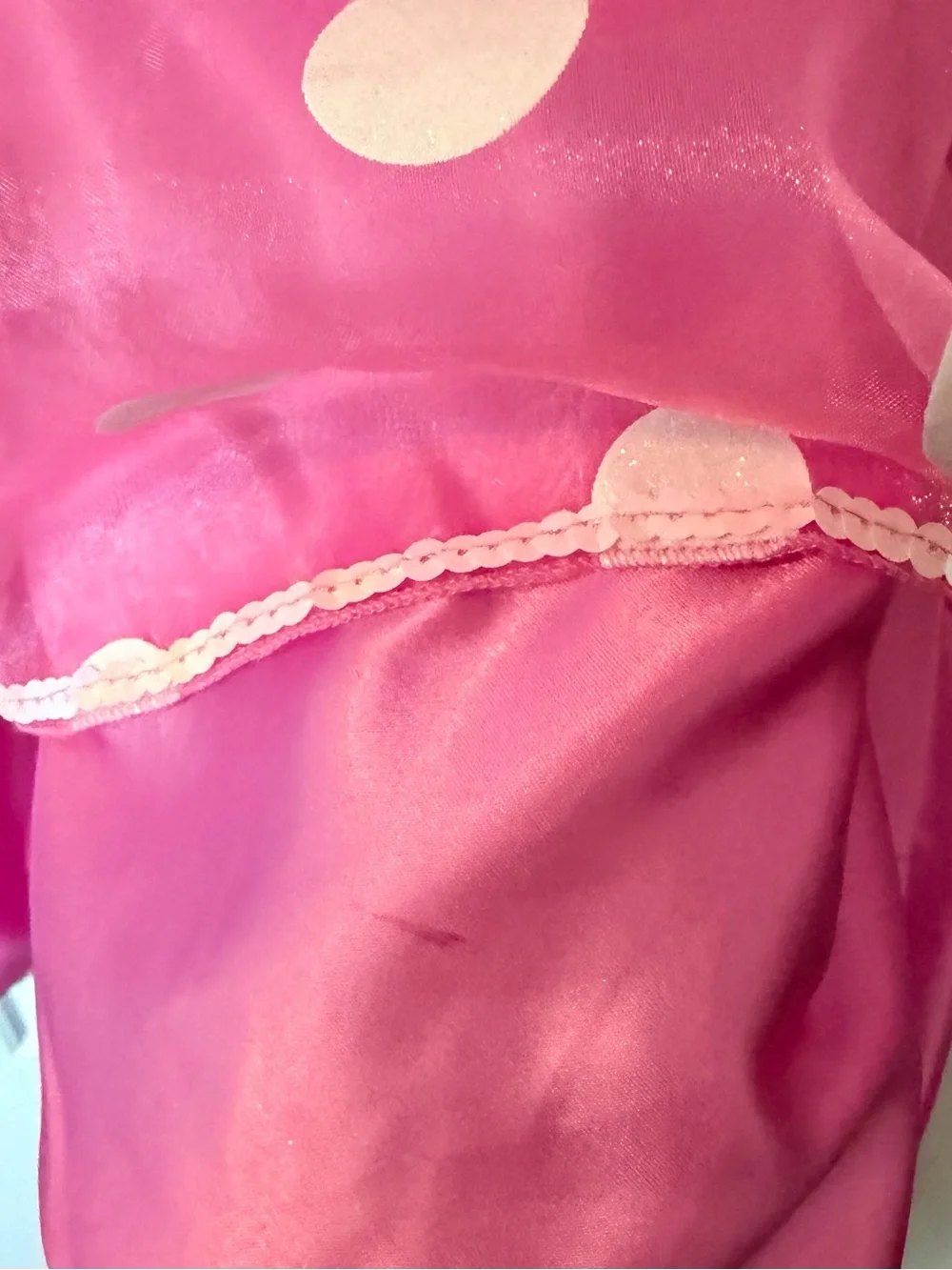 Disney Pink Polka Dot Party Dress with White Collar & Bow
